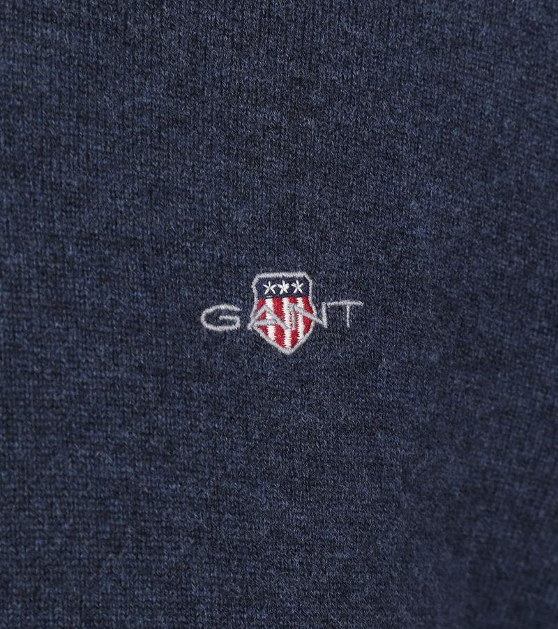 Gant Halfzip-Wollpullover Melange Blau - Größe 3XL günstig online kaufen