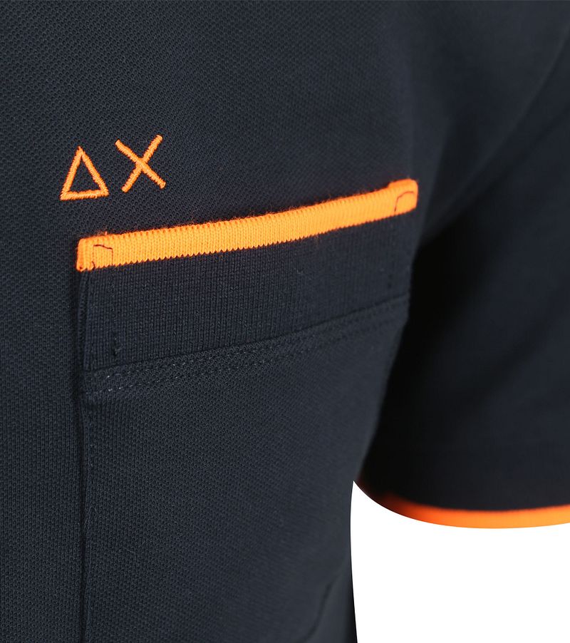 Sun68 Piqué T-Shirt Fluo Stripe Navy - Größe XXL günstig online kaufen