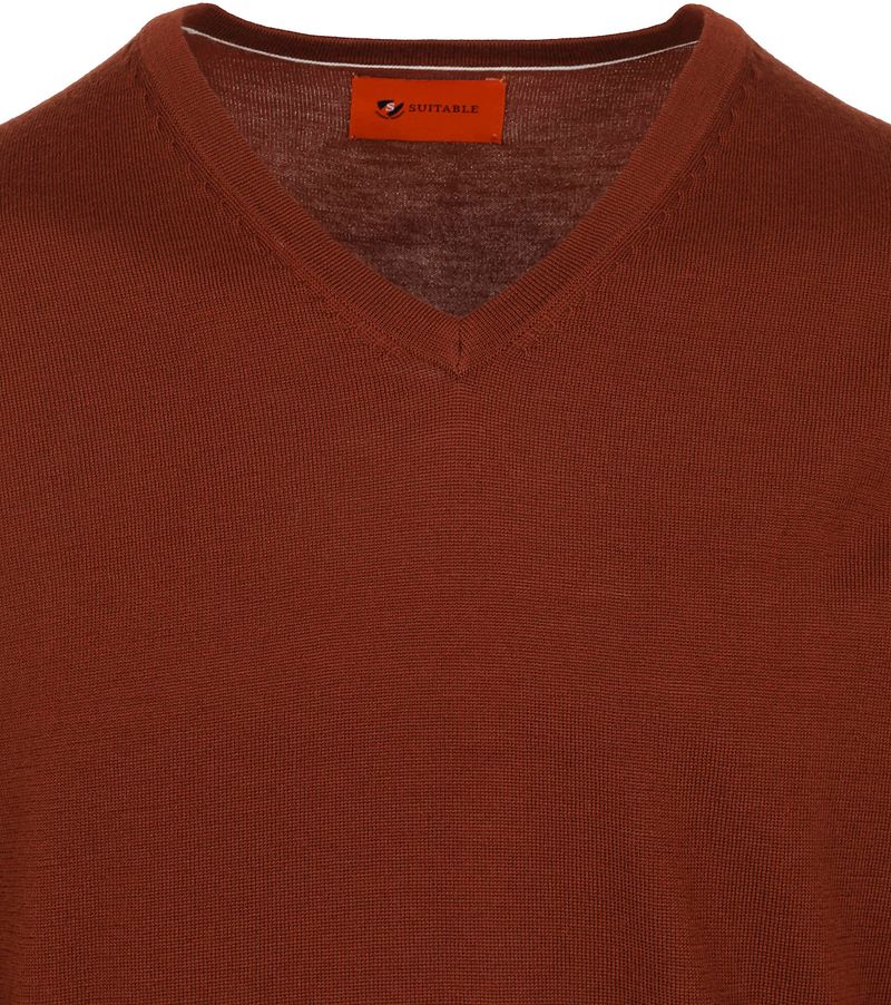Suitable Pullover V-Neck Merino Brique - Größe M günstig online kaufen