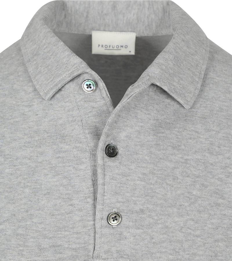 Profuomo Longsleeve Poloshirt Luxury Basic Grau - Größe XXL günstig online kaufen