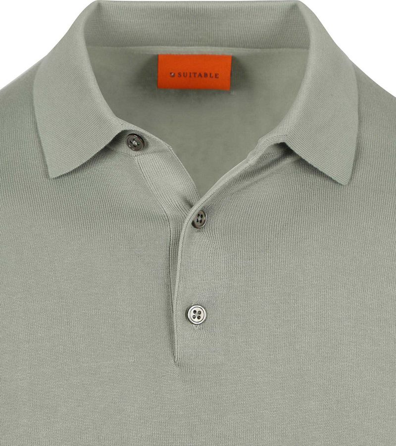 Suitable Compact Cotton Poloshirt Hellgrün - Größe M günstig online kaufen