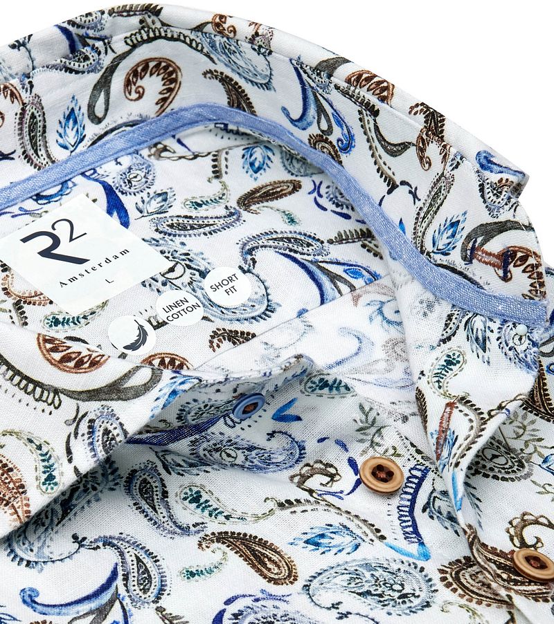 R2 Japanese Leinen Hemd Paisley Weiß - Größe S günstig online kaufen