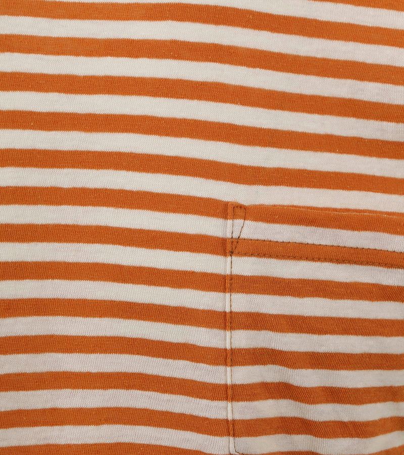 Armor-Lux T-Shirt Leinen Streifen Orange - Größe XL günstig online kaufen