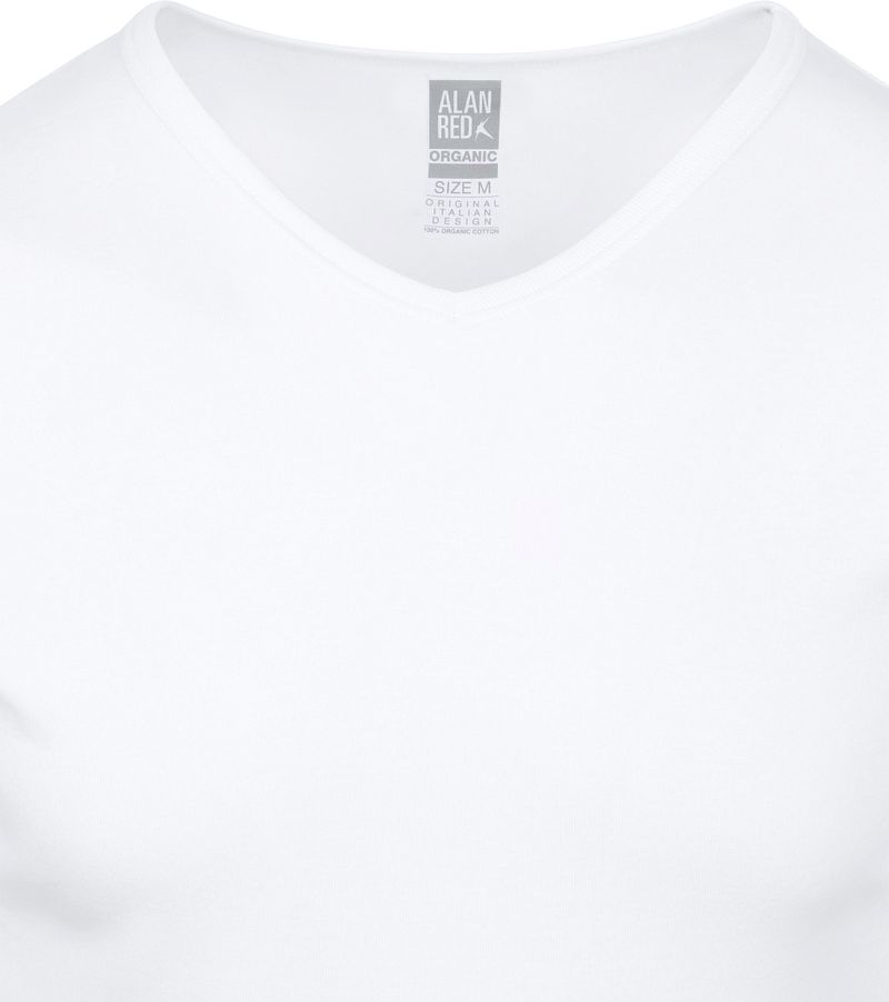 Alan Red Vancouver Organic T-Shirt V-Ausschnitt Weiß 2er-Pack - Größe XL günstig online kaufen