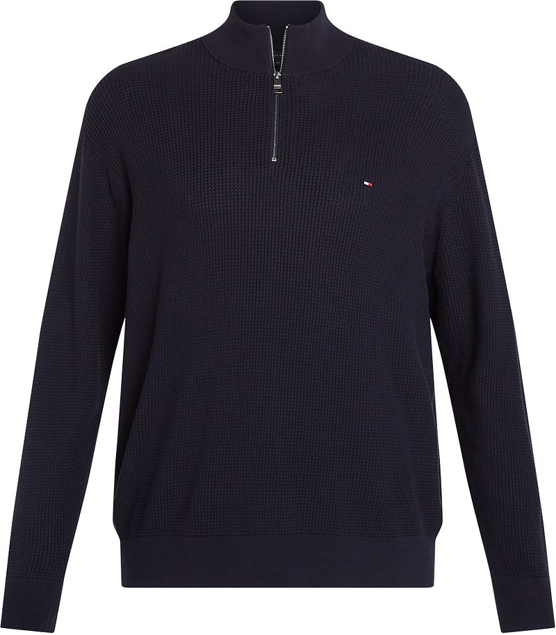 Tommy Hilfiger Big & Tall Half-Zip Pullover mit Struktur in Navy - Größe 3XL