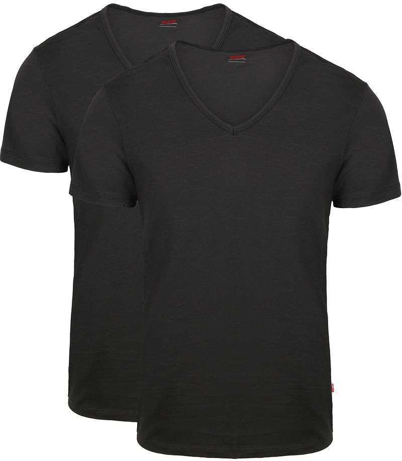 Levi's T-Shirt V-Neck Schwarz 2-Pack - Größe M günstig online kaufen