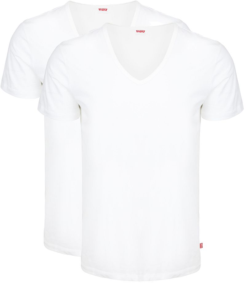 Levi's T-shirt V-Neck Wit 2Pack