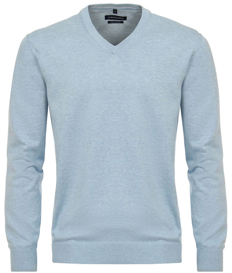 Casa Moda Pullover V-Ausschnitt Hellblau - Größe 4XL günstig online kaufen