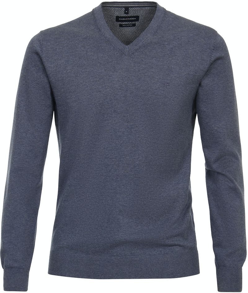 CASAMODA Pullover V-Ausschnitt Blau - Größe XL - Farbe: Dunkelblau