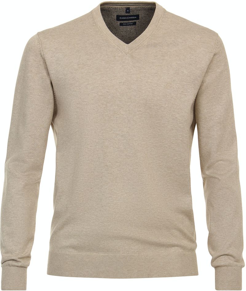 CASAMODA Pullover V-Ausschnitt Ecru - Größe 3XL - Farbe: Wollweiß