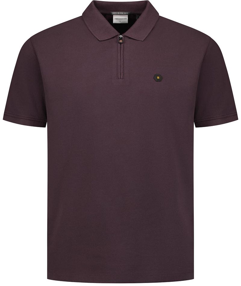 No Excess Half-Zip-Poloshirt Braun - Größe Xxl