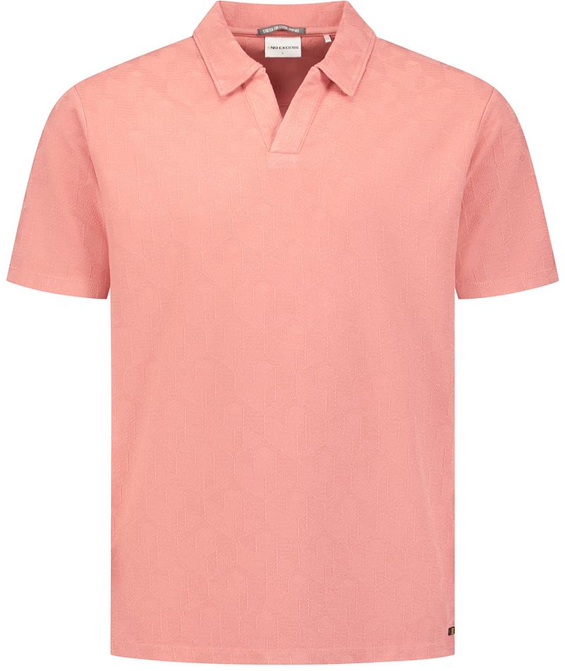 No Excess Jacquard Poloshirt Riva Coral