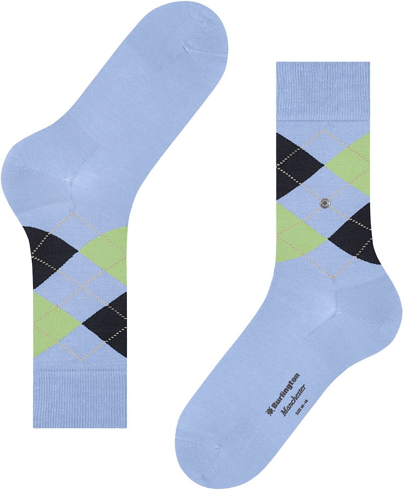 Burlington Manchester Socken Kariert Blau 6258 - Größe 40-46 günstig online kaufen