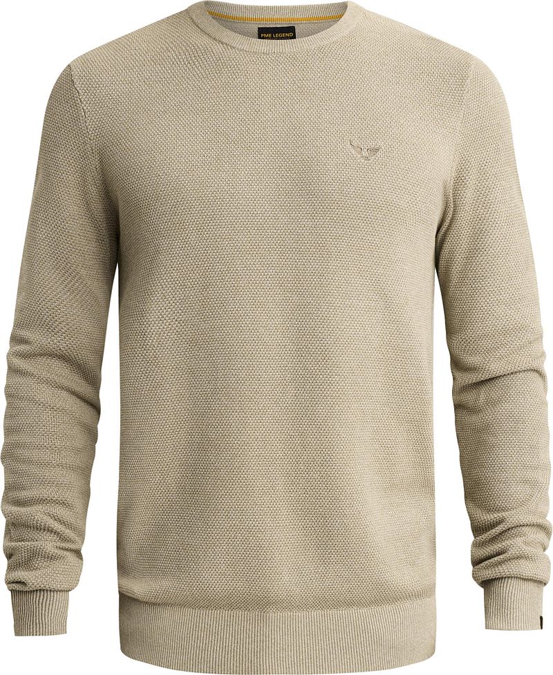 PME Legend Structure Pullover Melange Stone Green - Größe 3XL