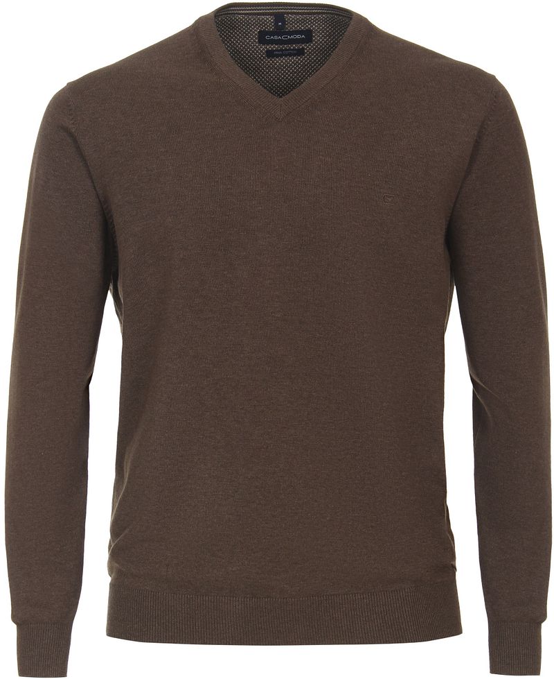 Casa Moda Pullover V-Ausschnitt Braun - Größe XXL günstig online kaufen