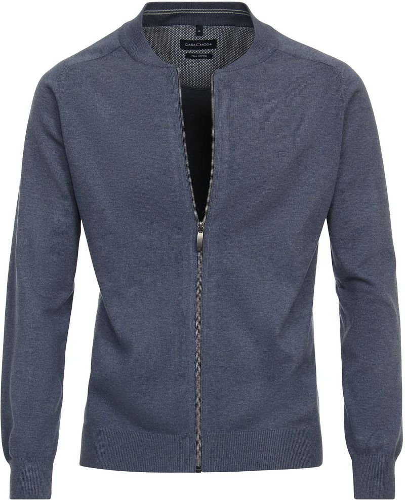 Casa Moda Strickjacke Zip Blau - Größe 3XL günstig online kaufen