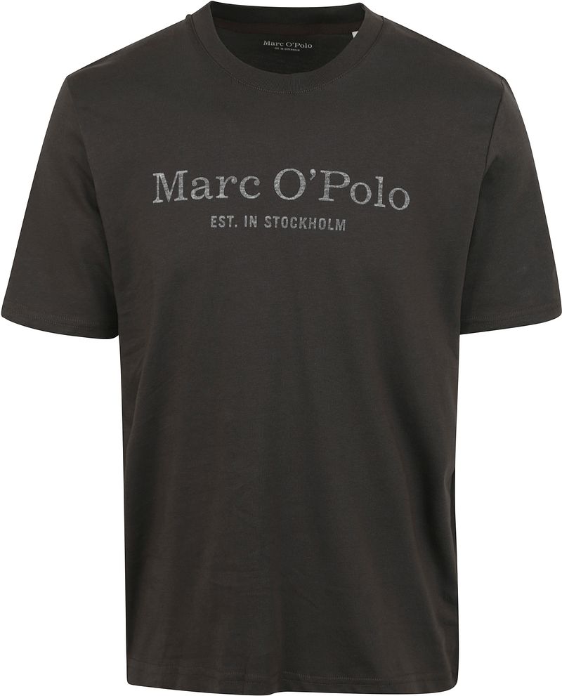 Marc O'Polo T-Shirt Logo Anthrazit - Größe L