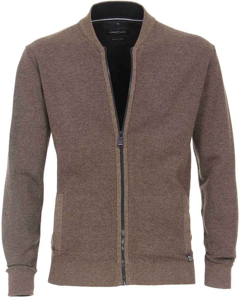 Casa Moda Zip Strickjacke Beige - Größe XXL günstig online kaufen