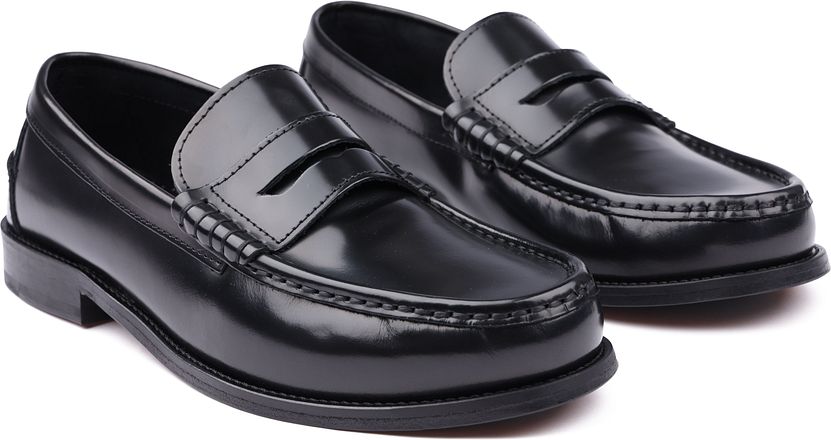 Suitable Penny Loafers Leder Schwarz