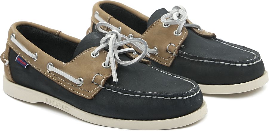 Sebago Båtsko Docksides Portland Marineblå Beige