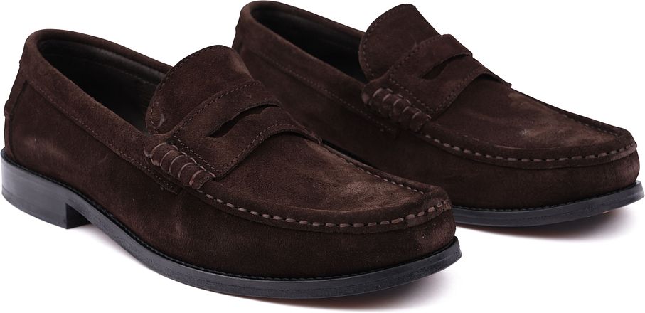 Suitable Penny Loafers Suede Braun