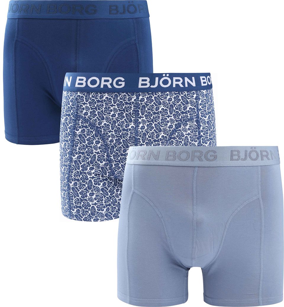 Björn Borg Boxershorts 3-pack i Stretch Blå Mörkblå Ljusblå Storlek