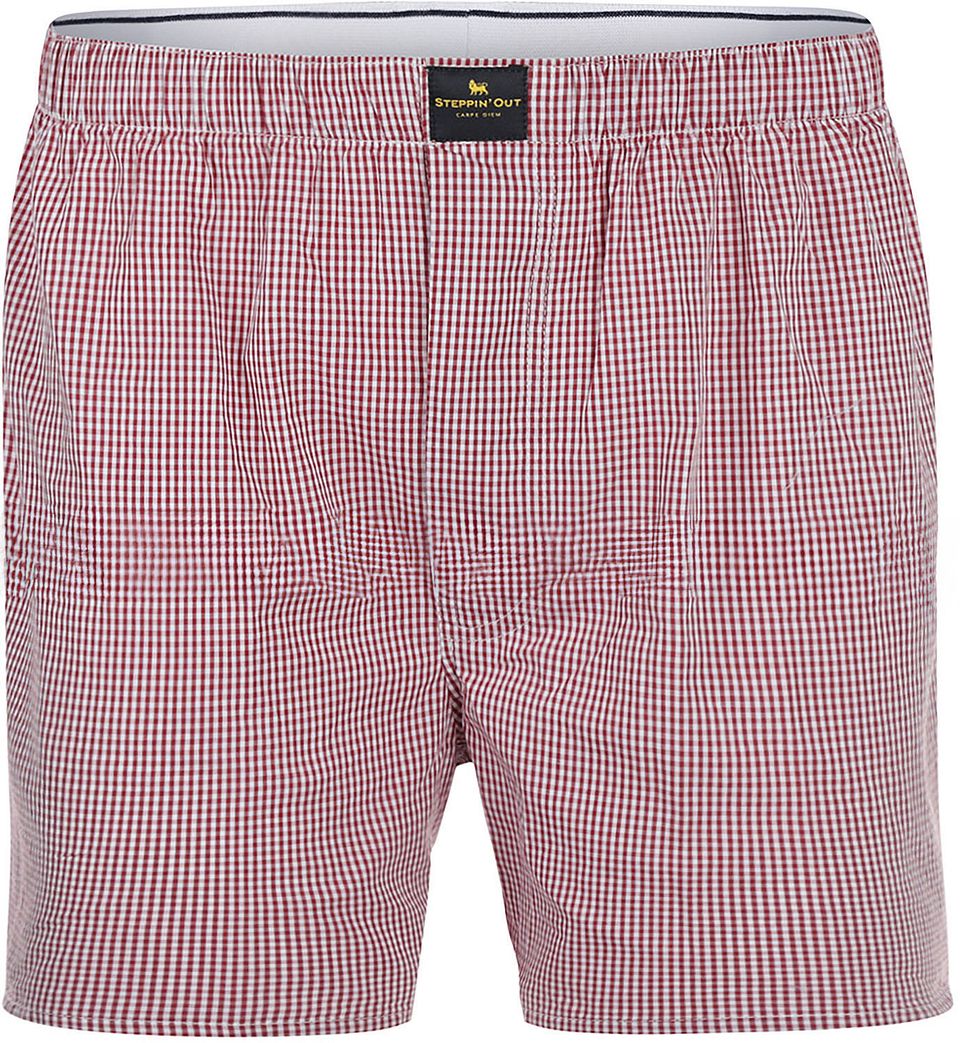 Boxershorts Poplin Rutig Röd Storlek