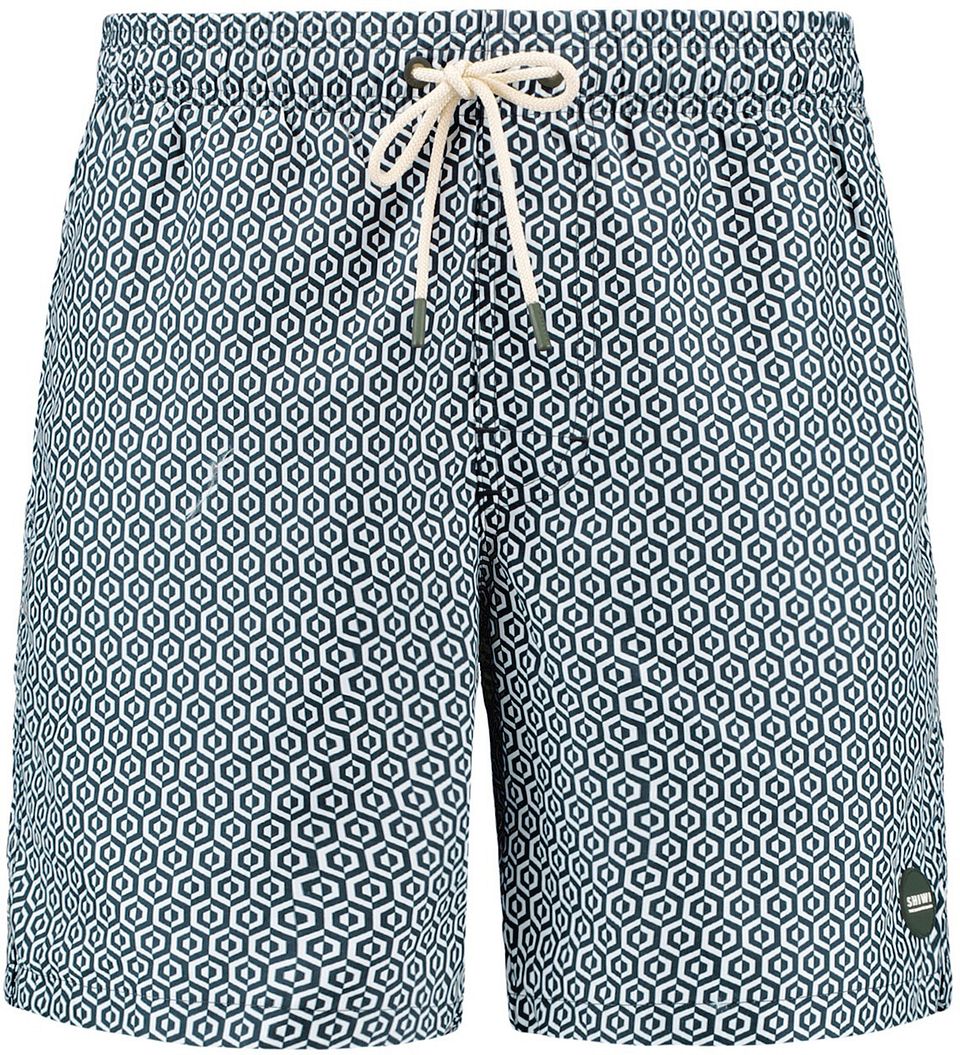 Badshorts Mike Geo Tile Grön Mörkgrön Storlek
