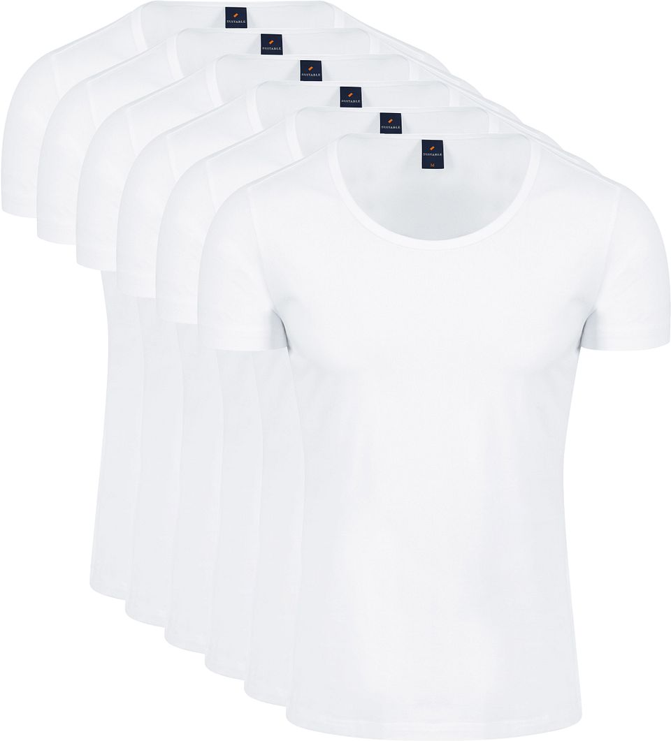 Otaru T-shirt med Bred Rund Hals 6-Pack