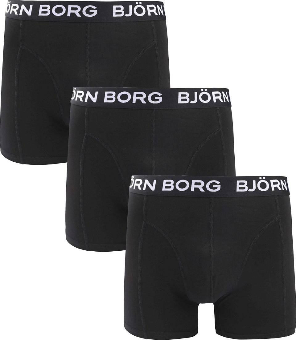Björn Borg Boxershorts i Stretchig Bomull 3-Pack Svart Storlek