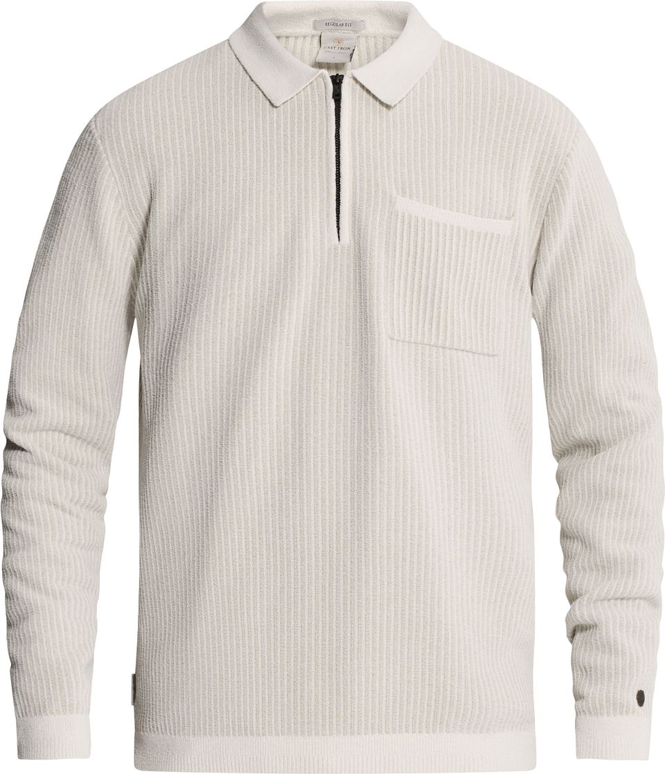 Half-Zip Piké White Down Vit Off-White