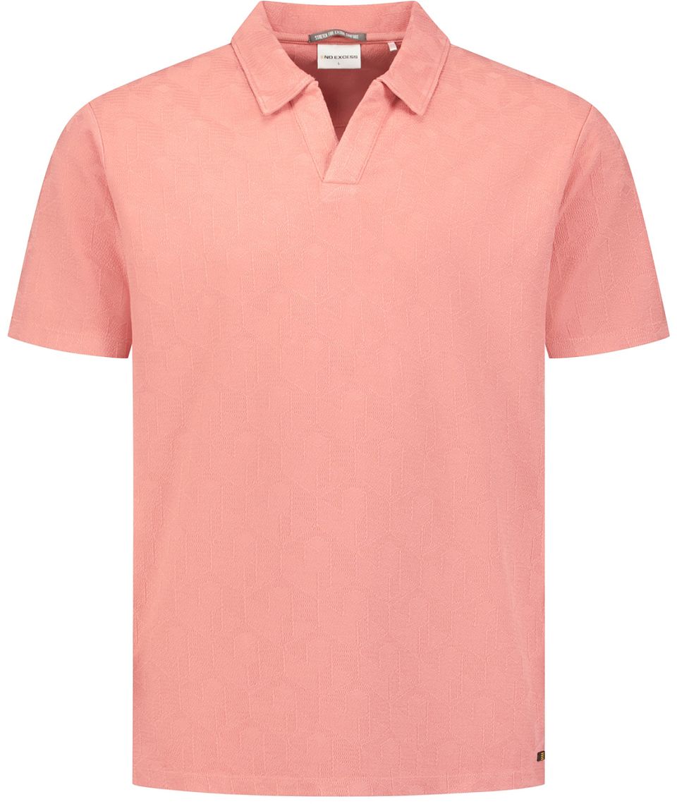 Jacquard Poloshirt Riva Coral Rosa Storlek