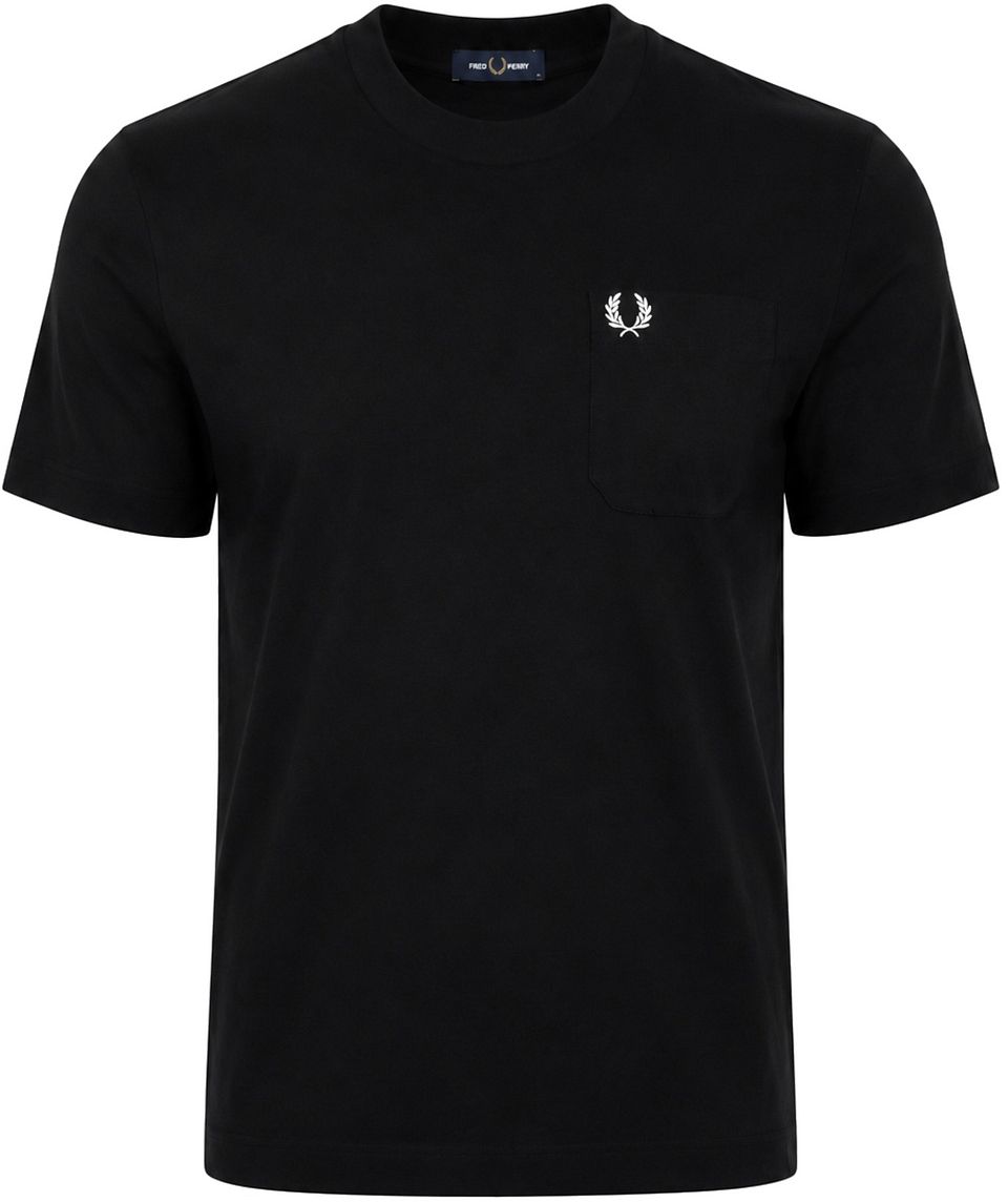 T-shirt med Bröstficka Svart Storlek
