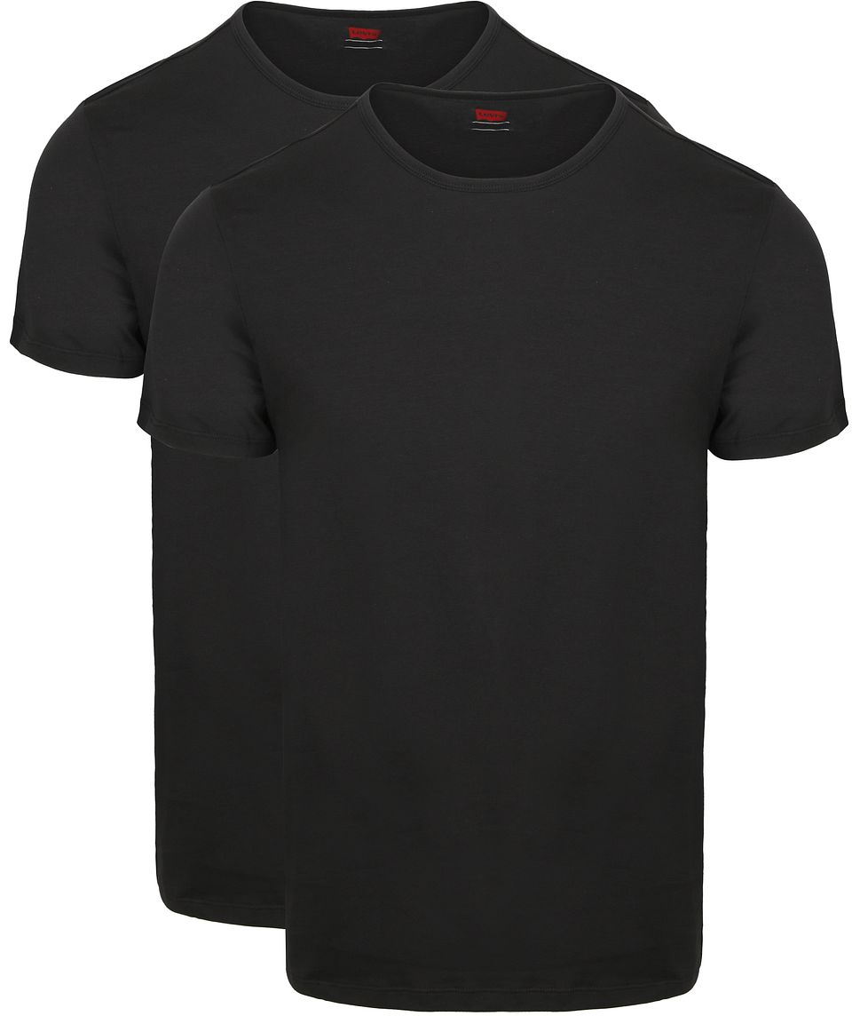 T-shirt Solid Crew 2Pack Svart Storlek