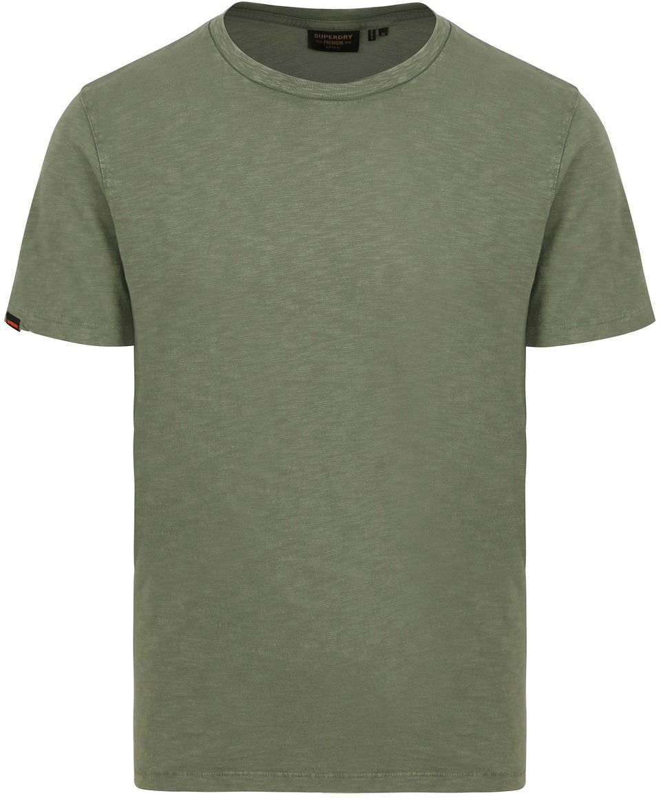 Slub T-shirt Melange Olivgrön Grön Storlek