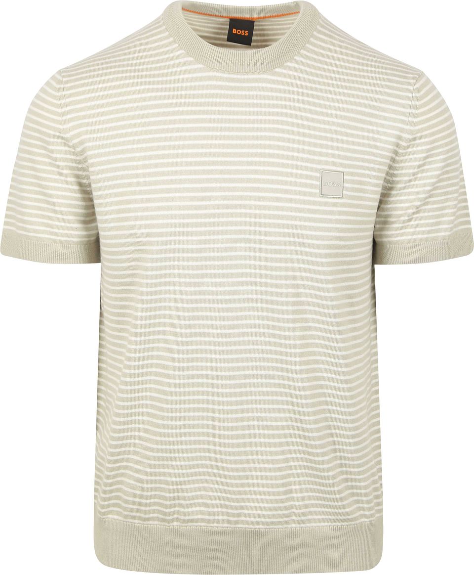 Stickad T-shirt Kanache Greige Beige Storlek