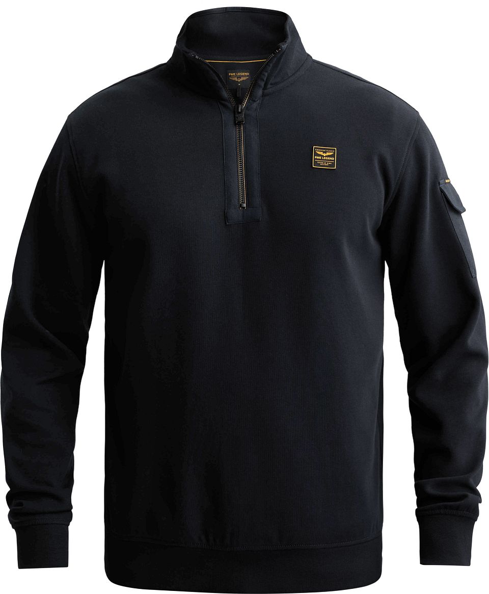 Half Zip Sweater Salute Blå Mörkblå Storlek
