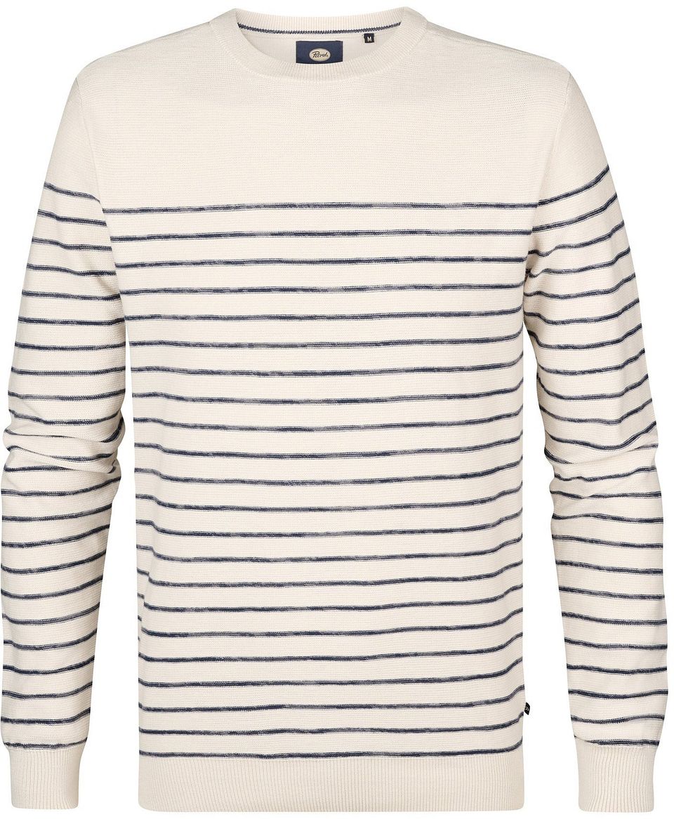 Tröja Palm Stripe, Äggskal Beige Off-White Storlek