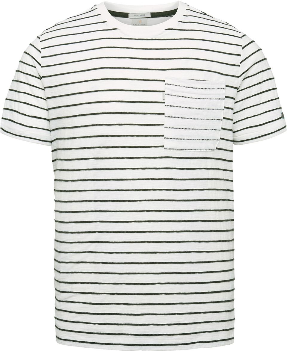 T-shirt Rand med Bröstficka Vit Storlek