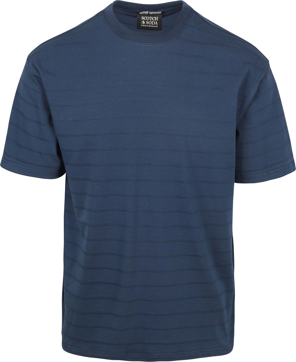 Scotch & Soda Strukturerad T-shirt Marinblå Blå Mörkblå Storlek