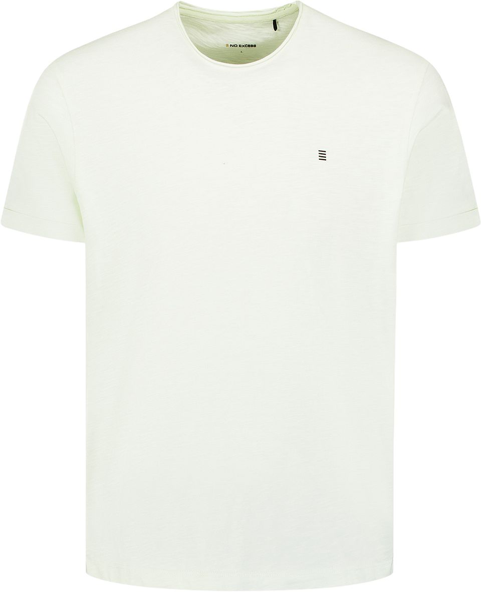 T-shirt i Slub Bomull Ljusgrön Grön Storlek