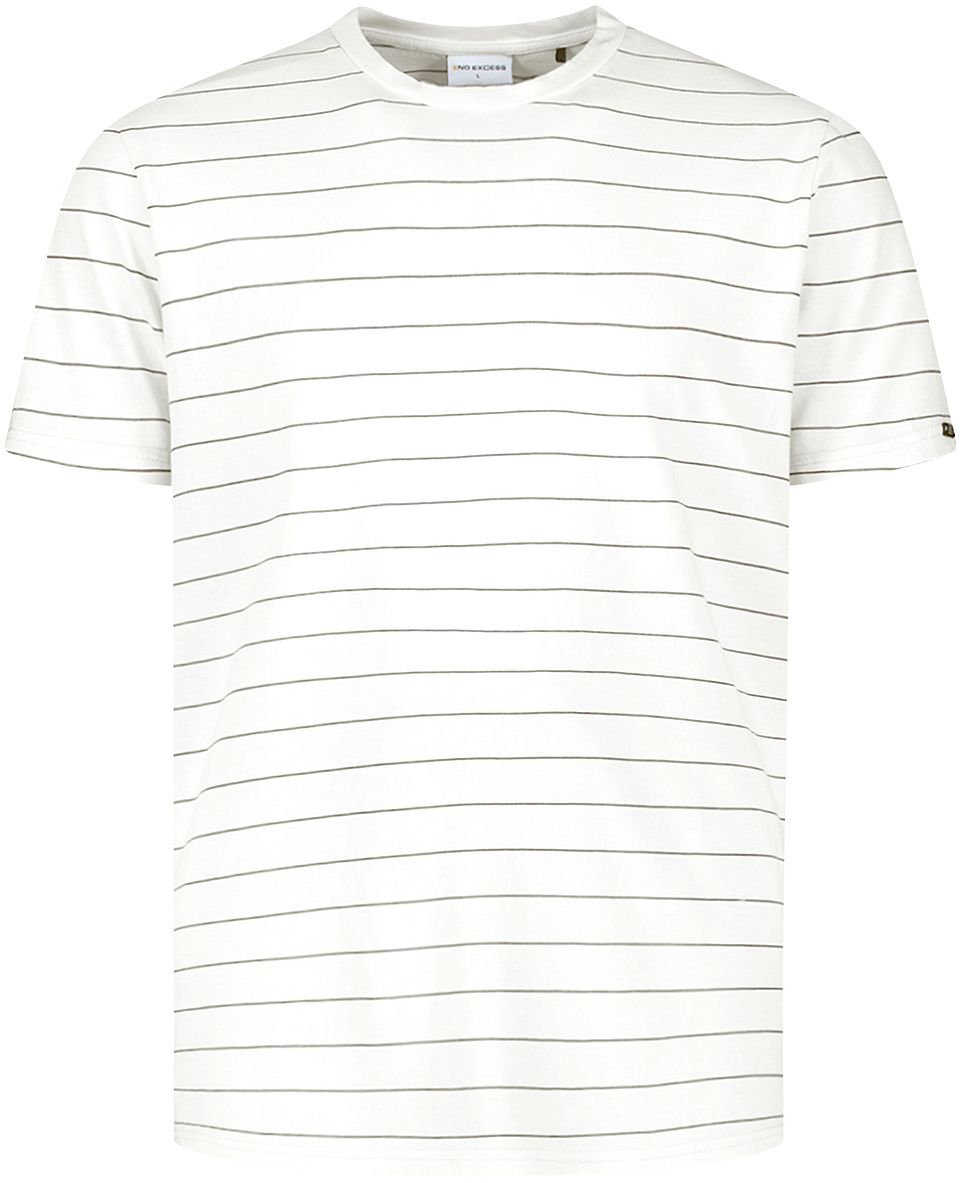 No-Excess T-Shirt Smalrandig Vit Storlek