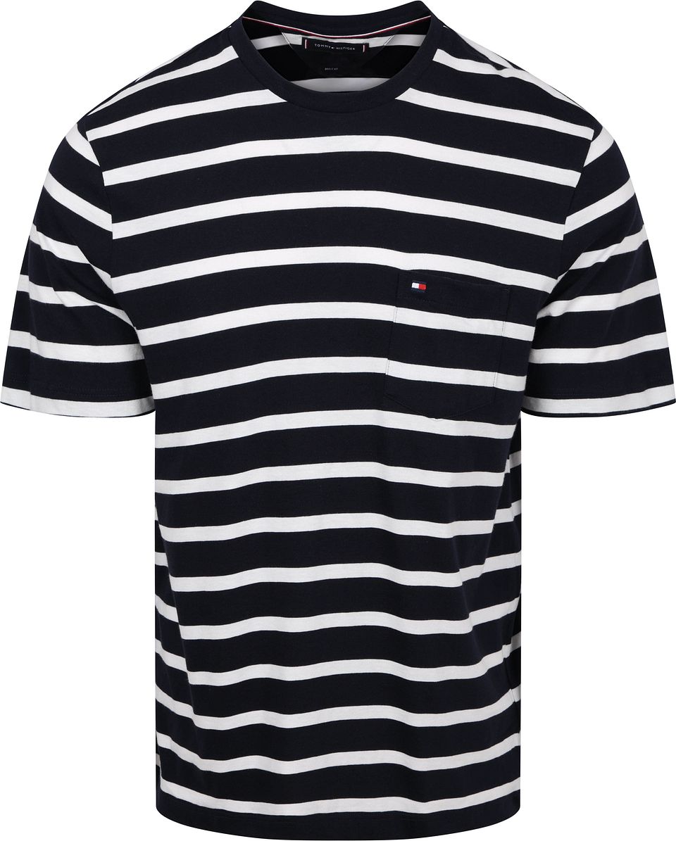 T-shirt Randig Blå Mörkblå Storlek