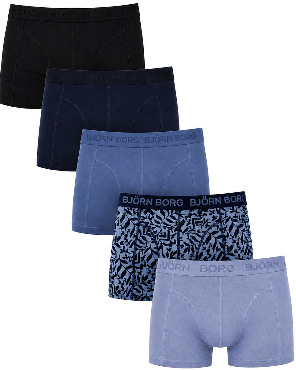 Björn Borg Boxershorts Cotton Stretch 5-Pack Blå Mörkblå Storlek
