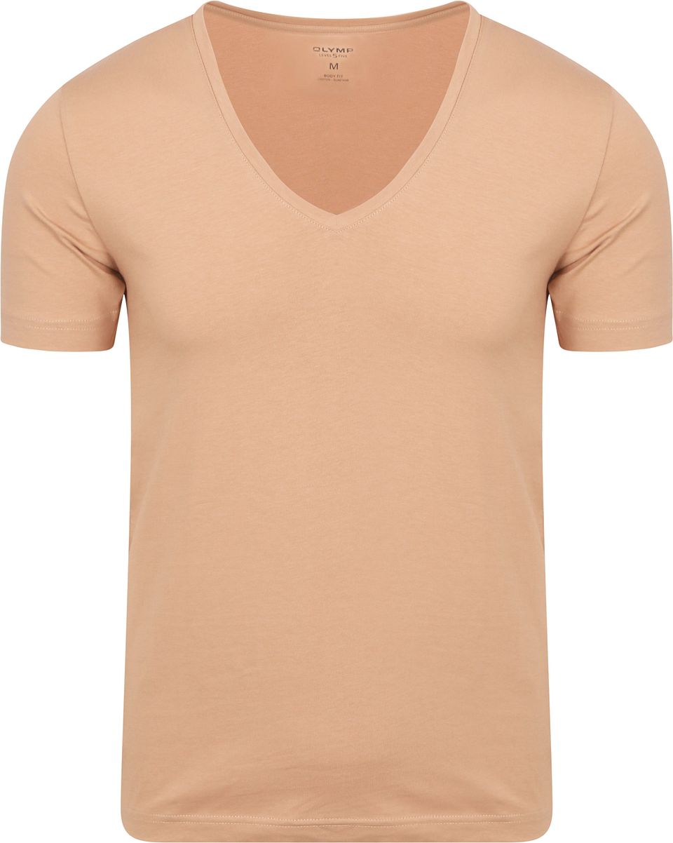 Osynlig T-shirt Djup V-ringning Brun Storlek