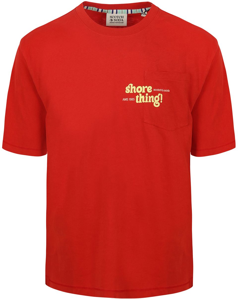 Scotch & Soda T-shirt Konstverk Rött Röd Storlek