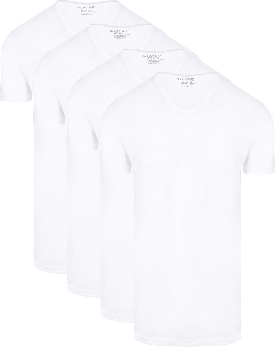 4-pack T-shirt Basic Extra Lång V-ringad