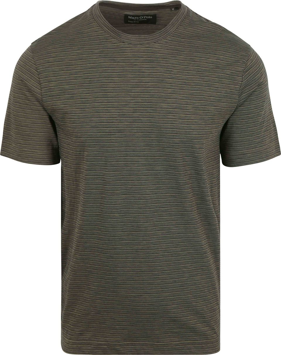 T-shirt Slub Ränder Mörkgrön Grön Storlek