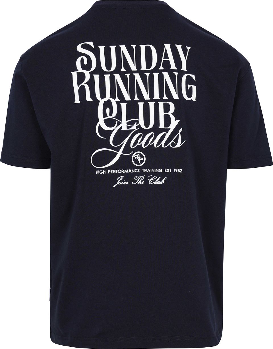 T-shirt Backprint Marinblå Mörkblå Storlek