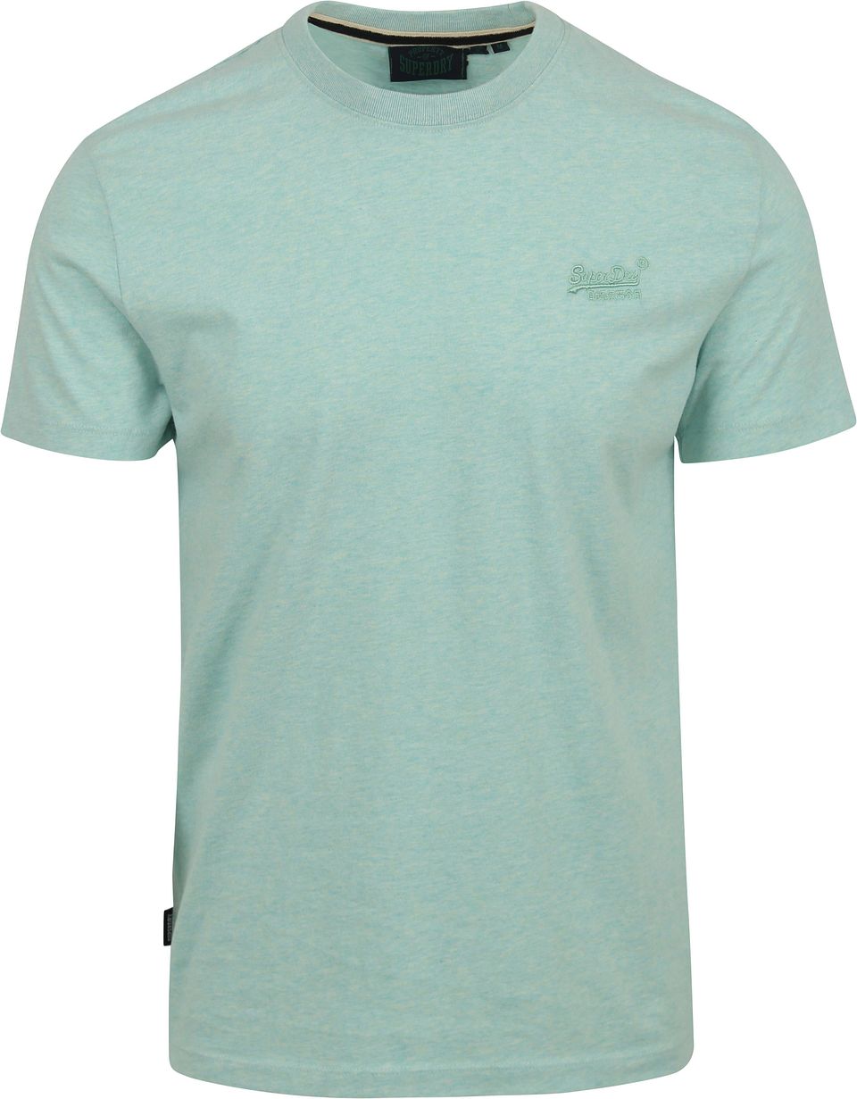 Klassisk T-shirt Melange Ljusgrön Grön Storlek
